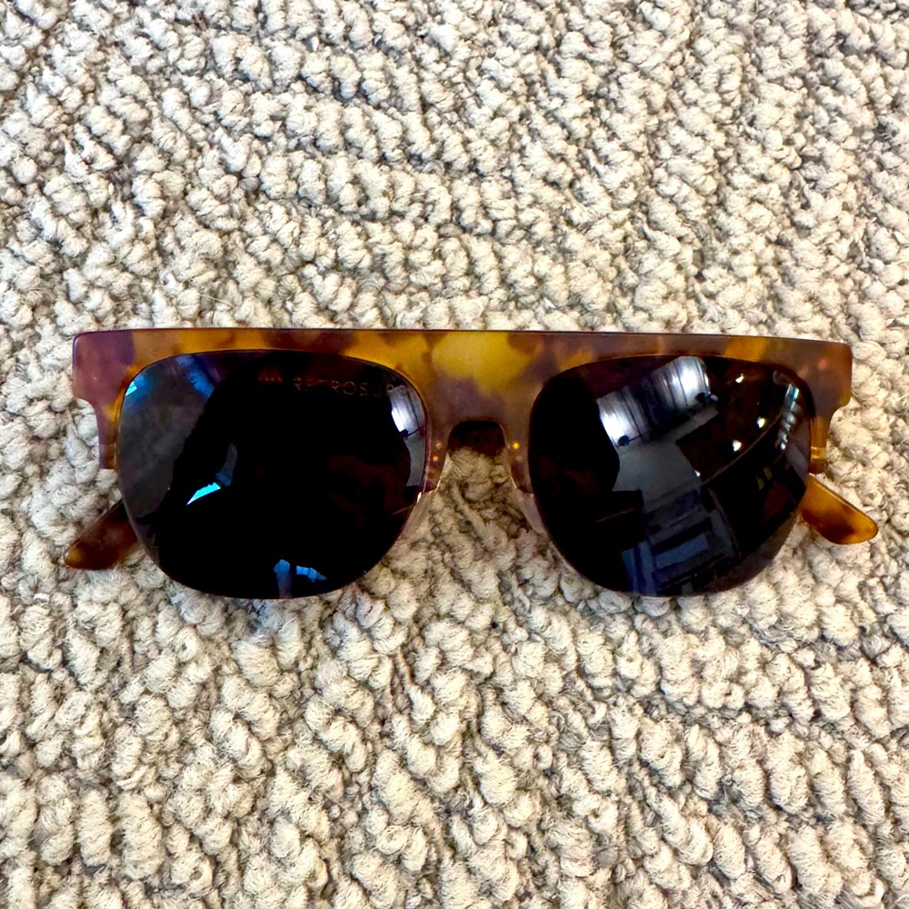 RetroSuperFuture Flat Top Sunglasses. Matte tortoise